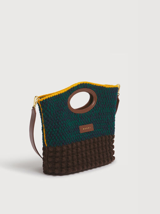 Brown wool Knotty crochet clutch - Handbag