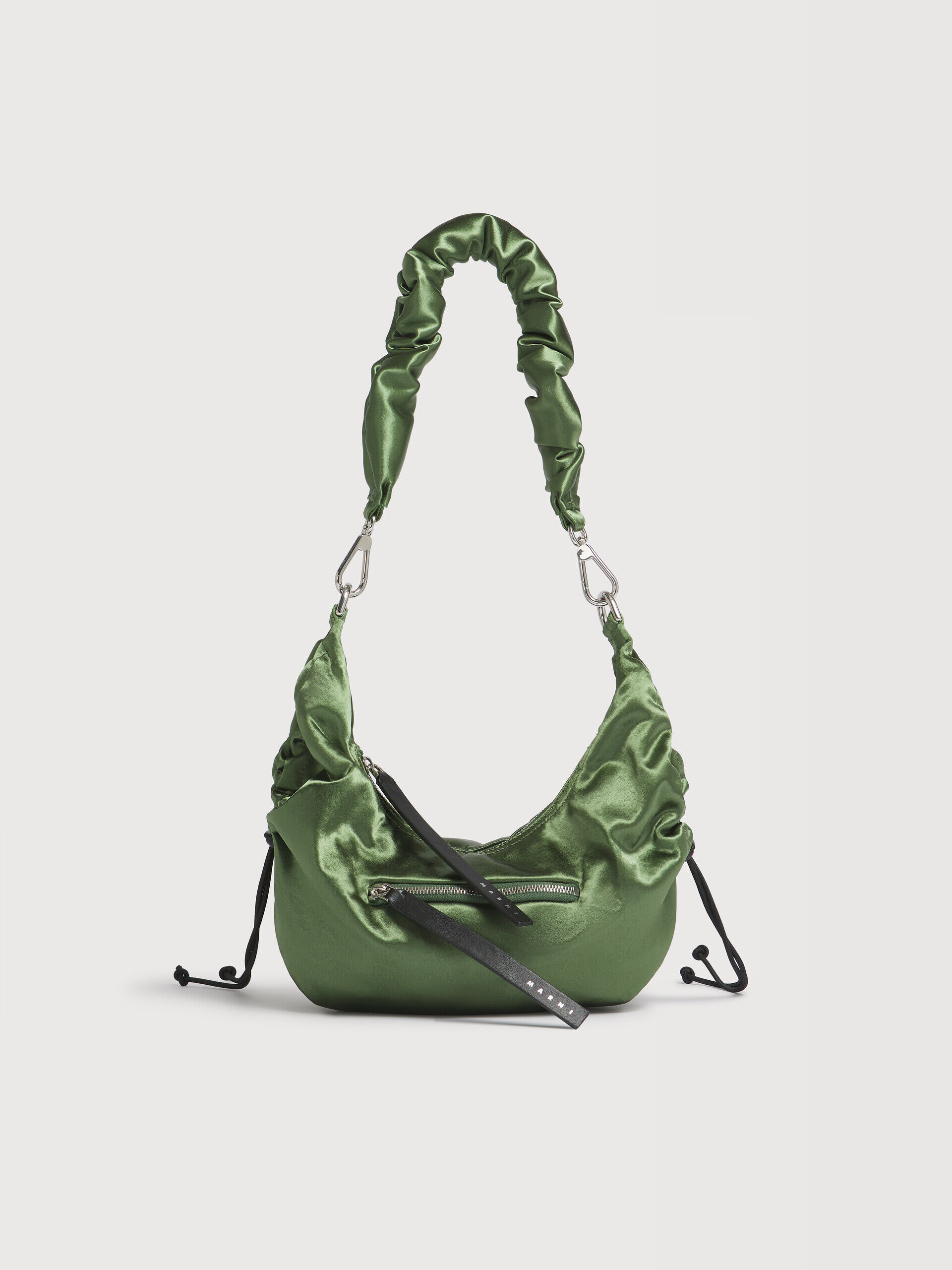 グリーン サテン スモッキング スモールホーボーバッグ | Marni