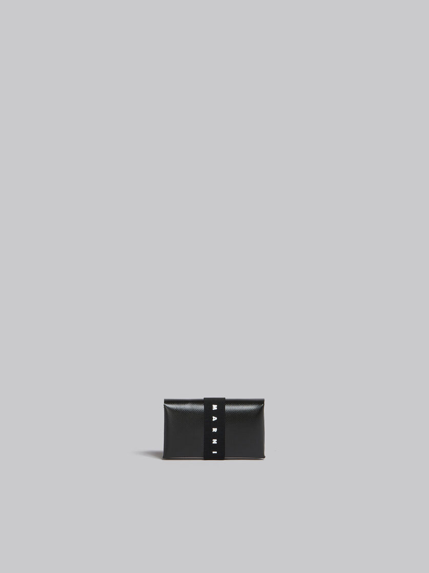 Portafoglio tri-fold nero con cinturino logato - Portafogli - Image 3
