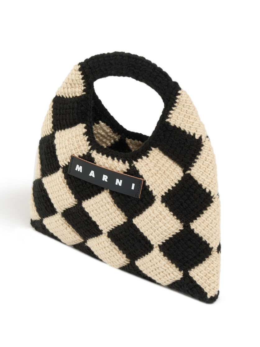 ブルー&ブラウン MARNI MARKET DIAMOND テックウールバッグ ミニ - ショッピングバッグ - Image 4