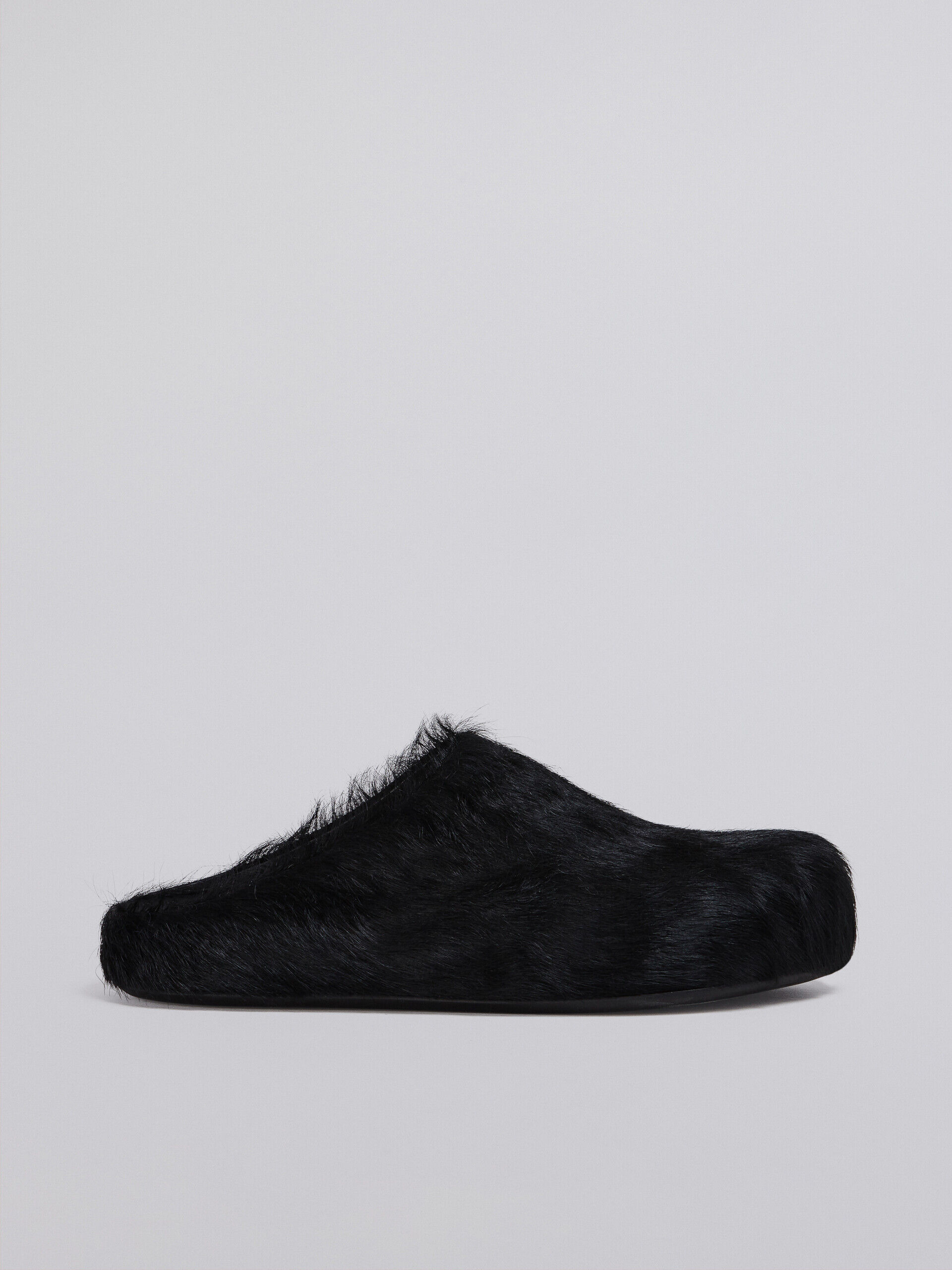 Black curly sheepskin fur mule fussbett | Marni