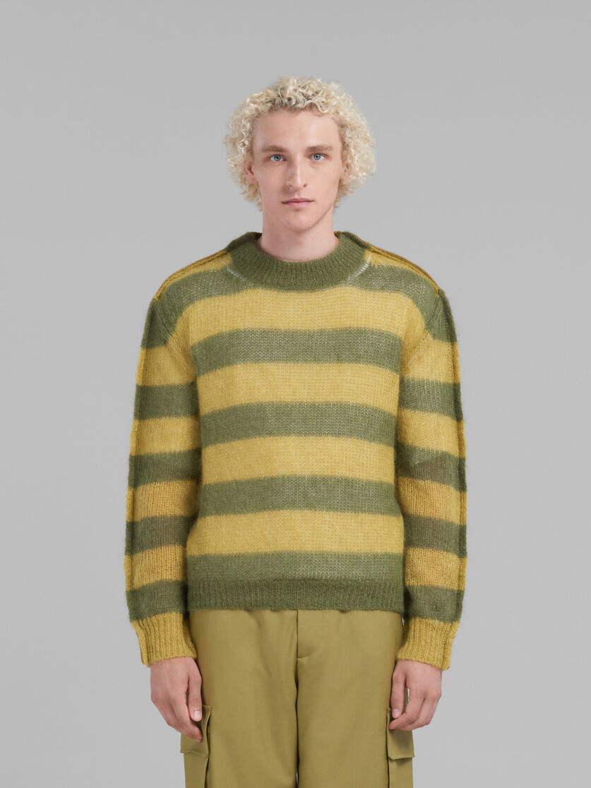 Maglia in lana e mohair a righe verdi multicolor - Pullover - Image 2