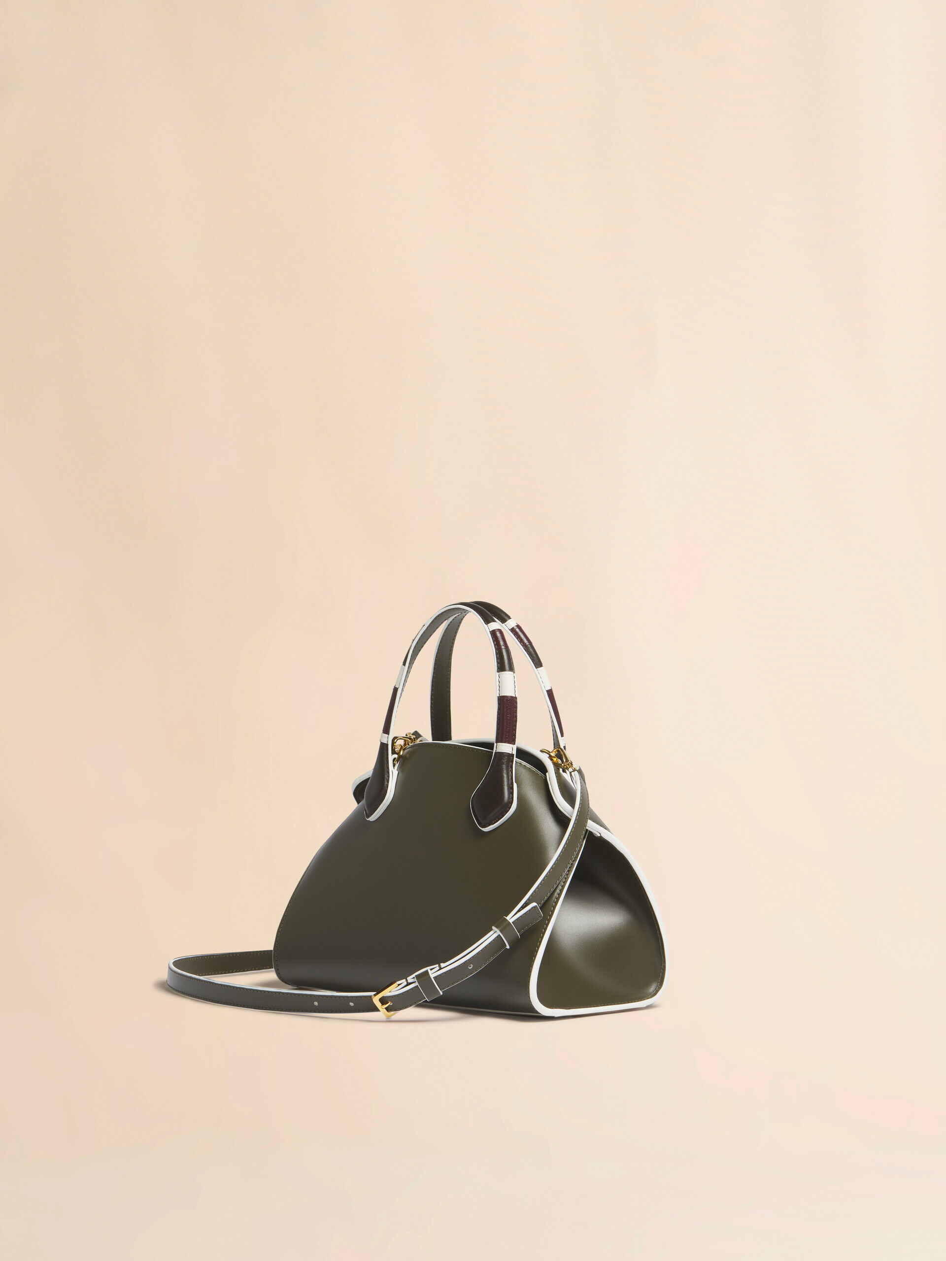 グリーン レザー製Overlapスモールハンドバッグ | Marni