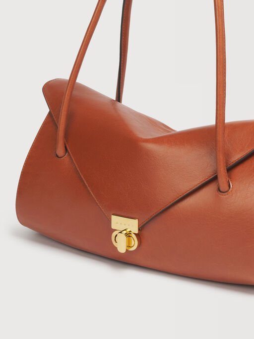 Brown leather E/W shoulder bag - Shoulder Bags