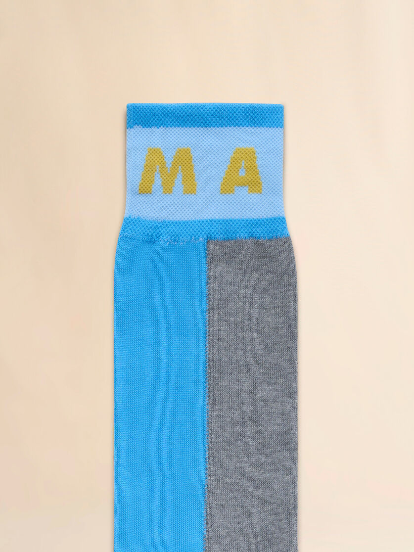 Blue colour-block cotton socks - Socks - Image 3