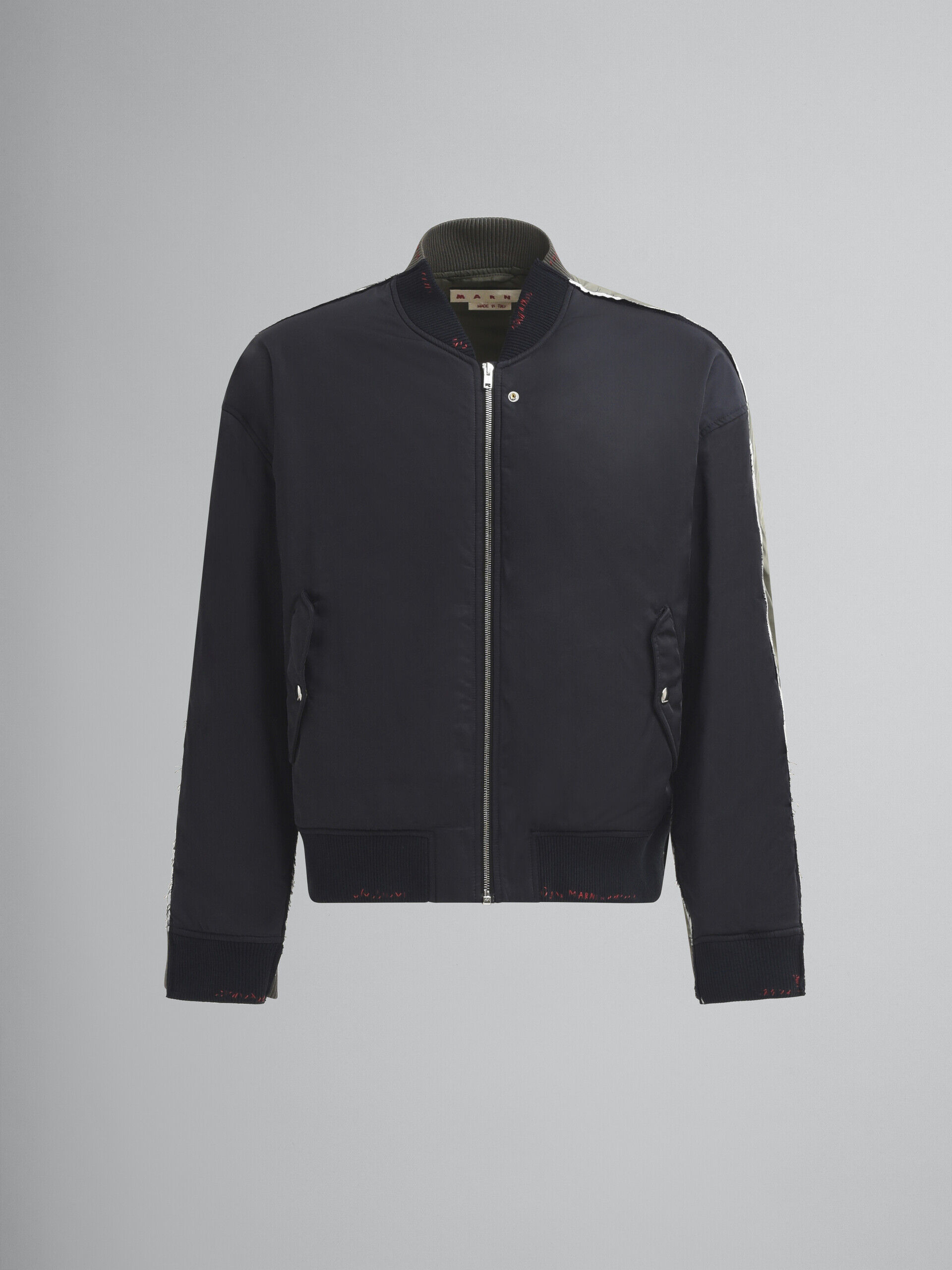 Deep blue twill bomber jacket with contrast back | Marni