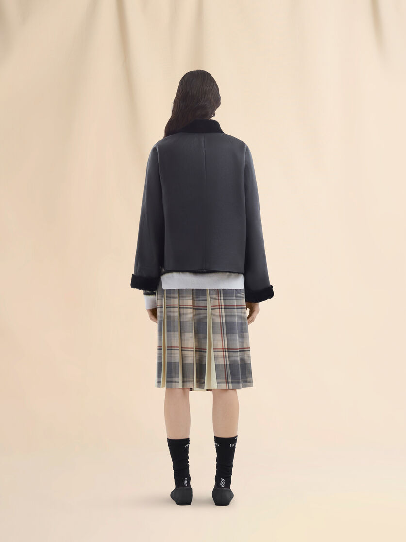 Beige reversible shearling jacket - Jackets - Image 3