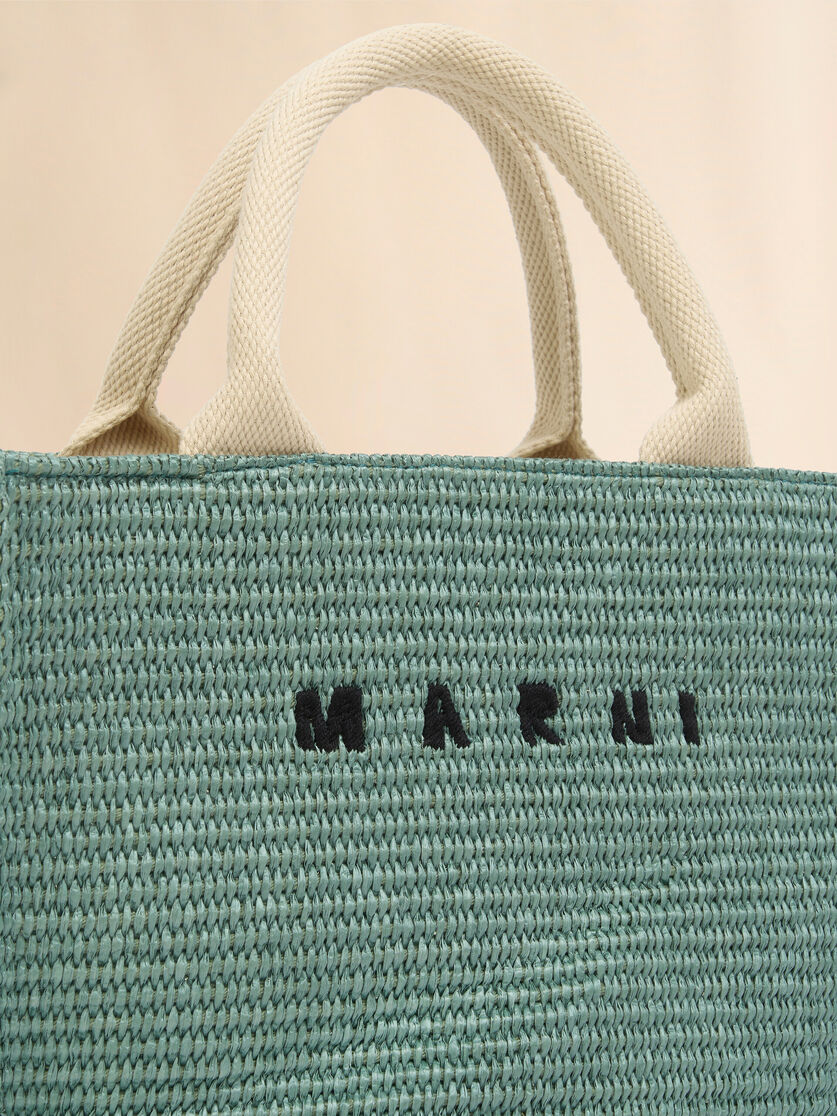 Tote Bag Piccola in tessuto effetto rafia rosa - Borse shopping - Image 5