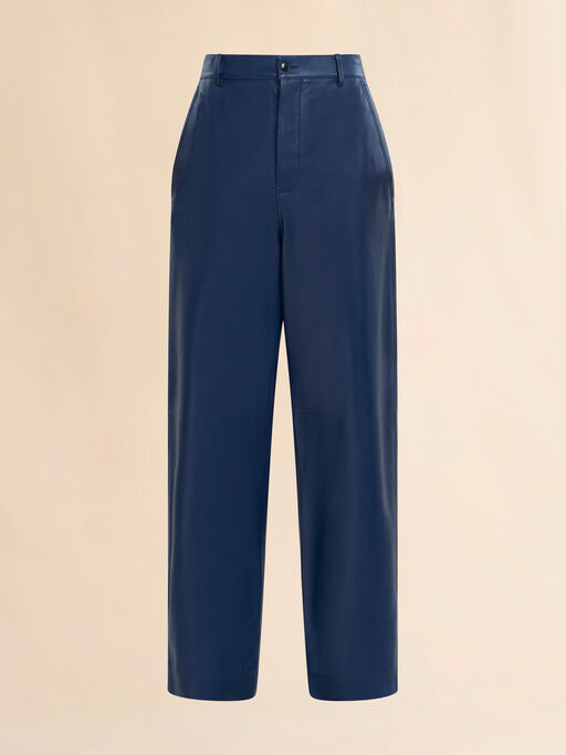 Dark blue nappa trousers - Pants