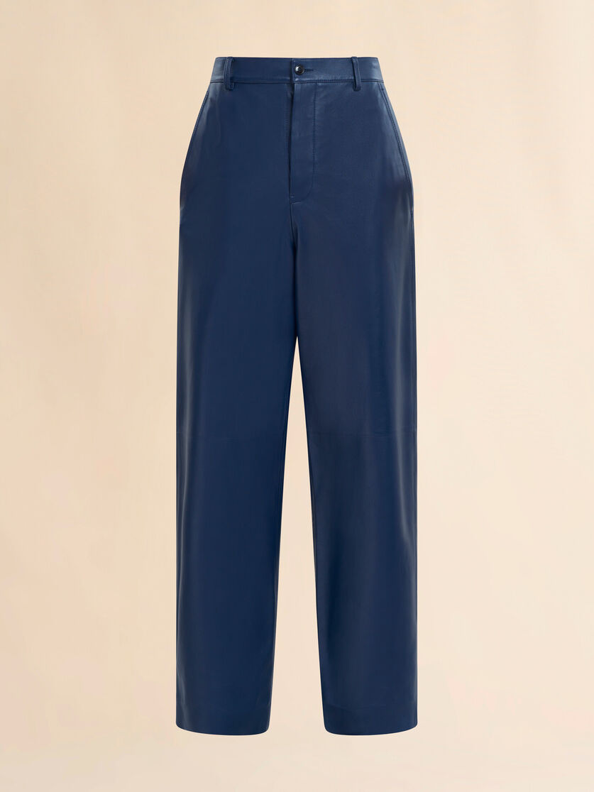 Pantalón de napa azul oscuro - Pantalones - Image 1