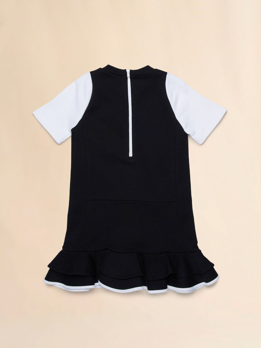 Abito in cotone nero con stampa Tea Time sul petto, Image 2