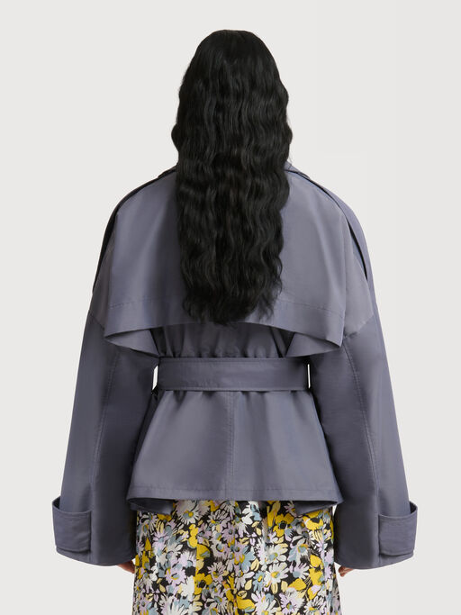 Grey nylon blouson with belt - Jackets