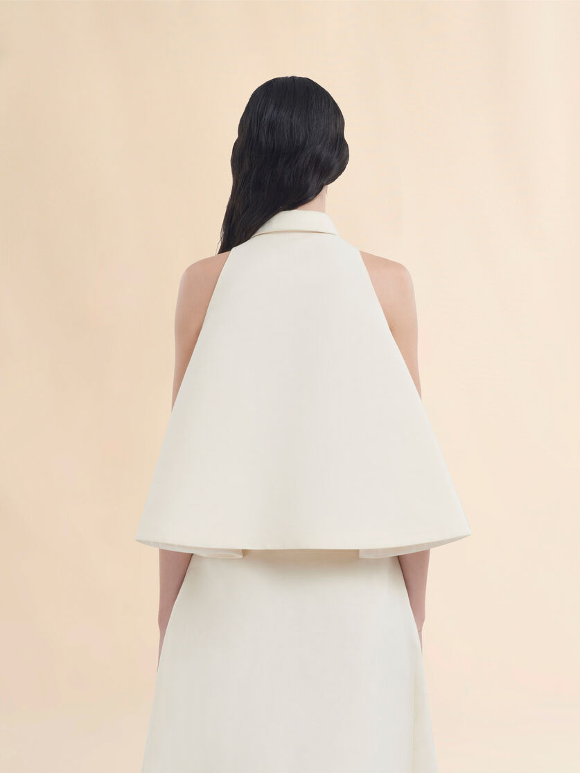Ivory cotton flared shirt with Marni Symbol - Shirts - Image 3
