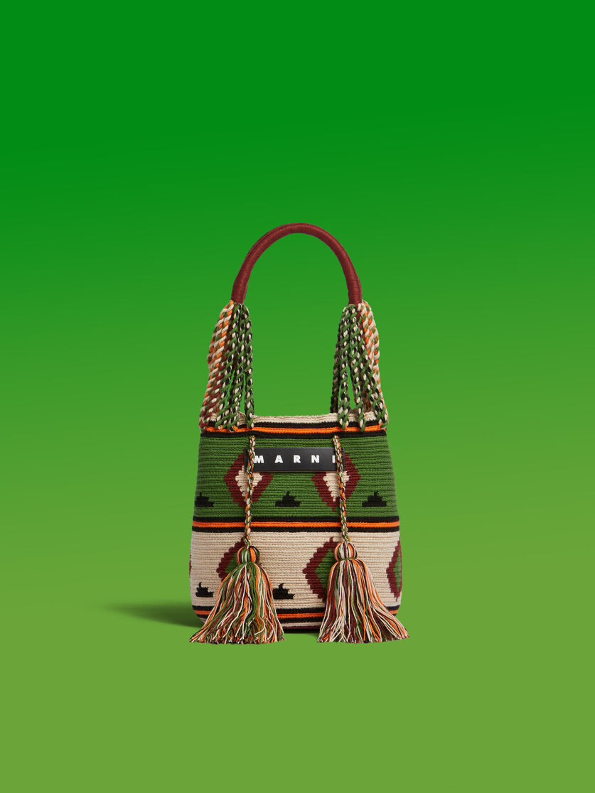 Medium green MARNI MARKET COT knitted bag Marni