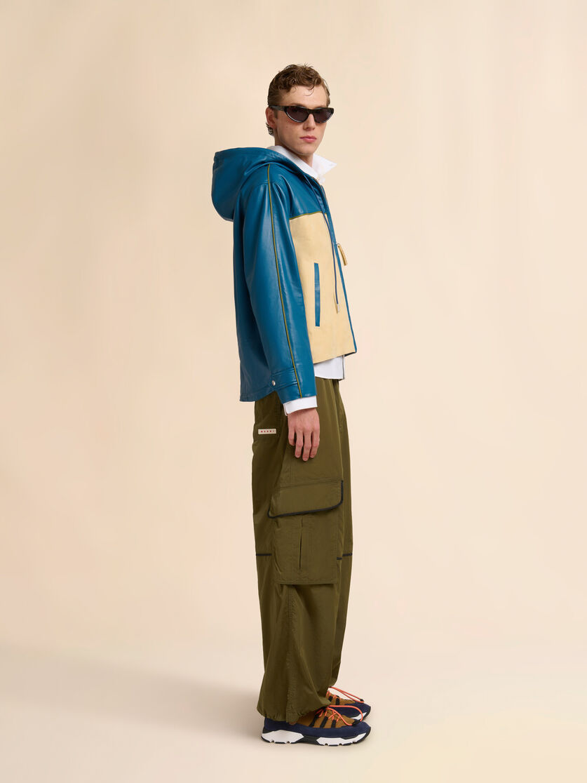 Jacke aus türkisfarbenem Nappaleder mit Einsätzen aus Wildleder, Image 6