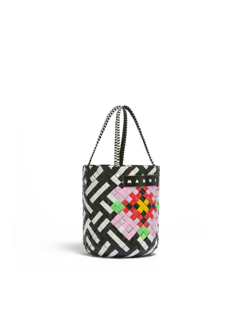 ブラック ホワイト フラワー MARNI MARKET バケットバッグ | Marni