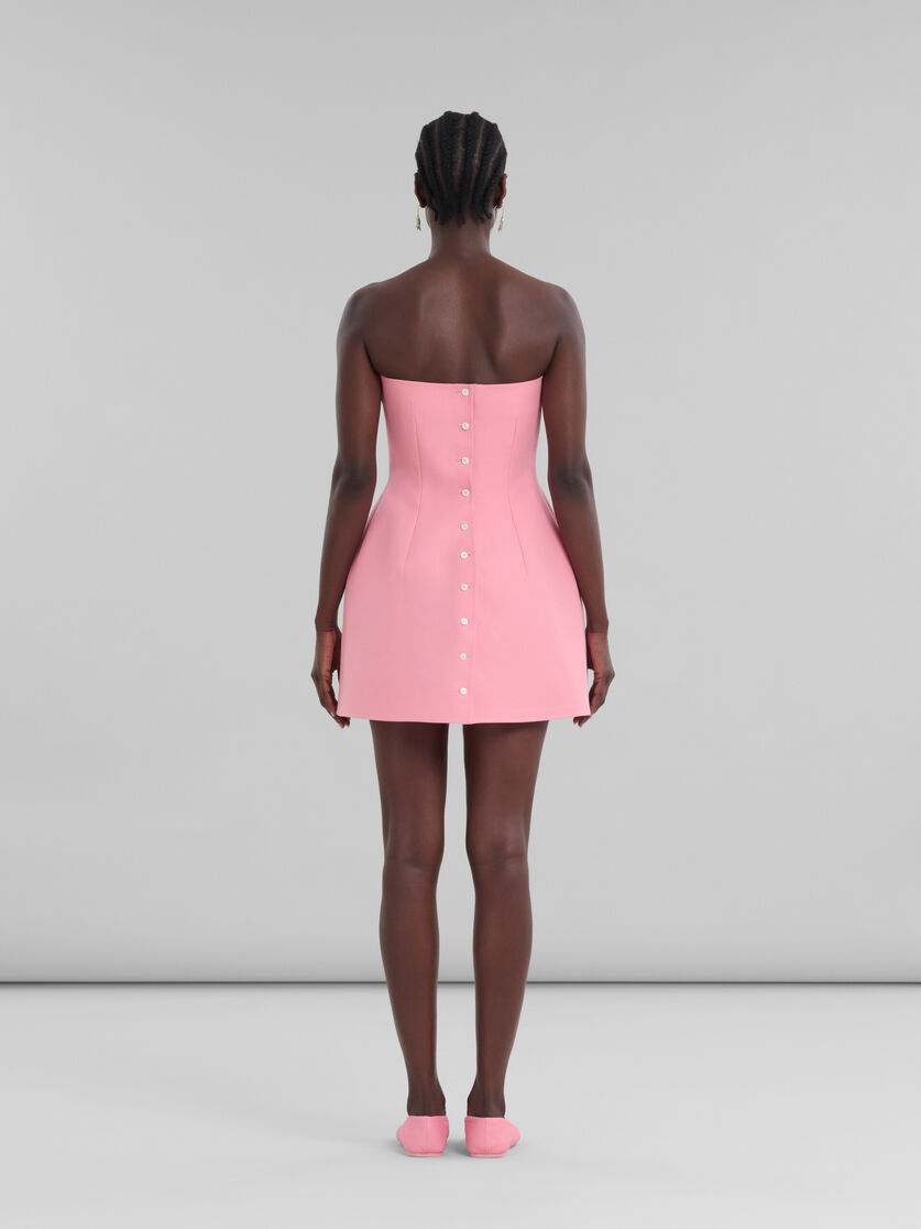 Mini-robe sans bretelles en cady rose - Robes - Image 3