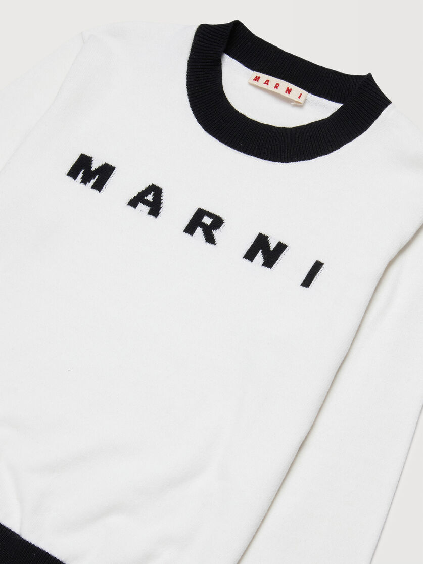 White cotton jumper with maxi Marni logo, Image 3