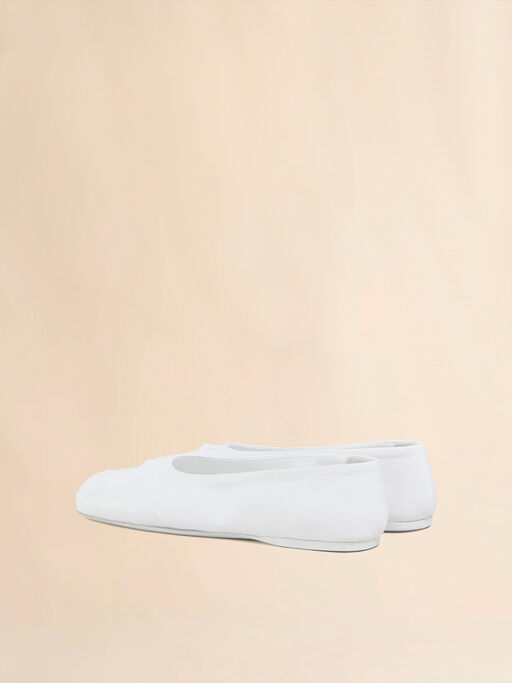 White nappa leather seamless Little Bow ballet flat - Ballet Shoes
