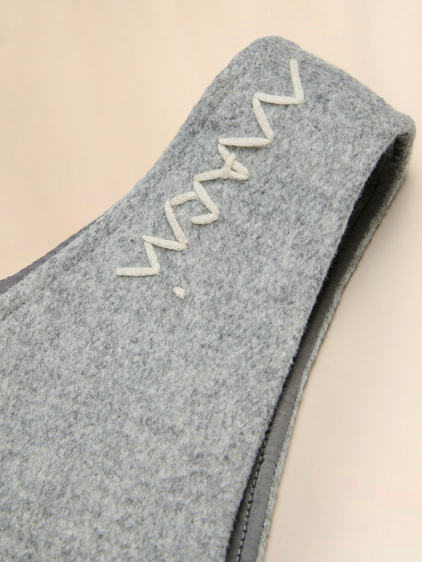 Grey melange wool blend pinafore with Marni Symbol - Dresses - Image 4