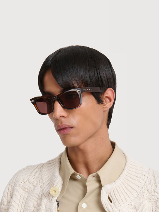 Havana acetate sunglasses - Optical