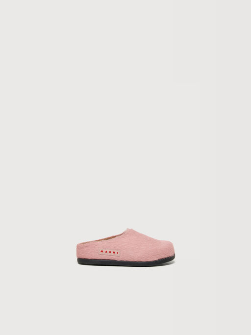 Pink pony hair Fussbett sabot - Sneakers