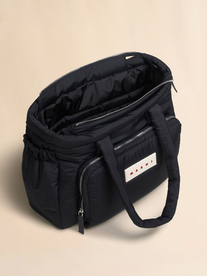 Sac fourre-tout Puff E/W en tissu technique noir - Sacs cabas - Image 4