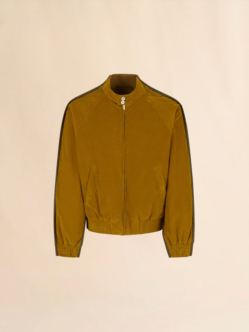 Mustard corduroy bomber with nylon back - Jackets - Image 1