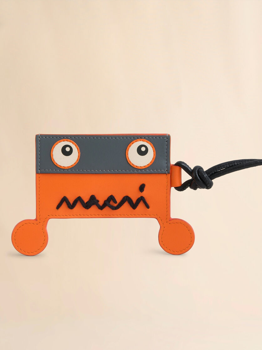 Orange leather charm with Marni Symbol logo - Wallets - Image 3