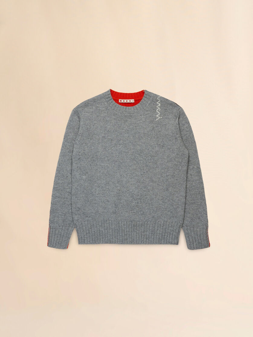 Grey half-and-half wool-nylon jumper - Knitwear - Image 1