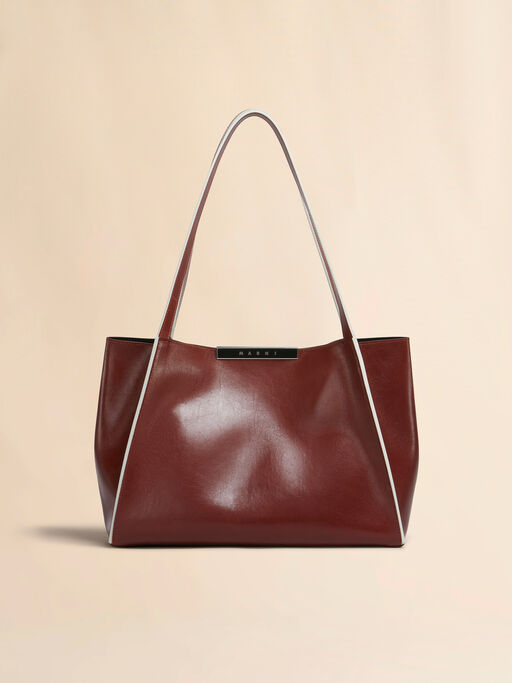 Brown leather Cresta E/W small tote bag - Shopping Bags