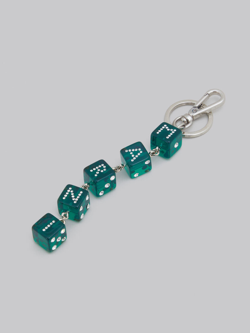Keyring with rhinestone dice charms - Key Rings - Image 2