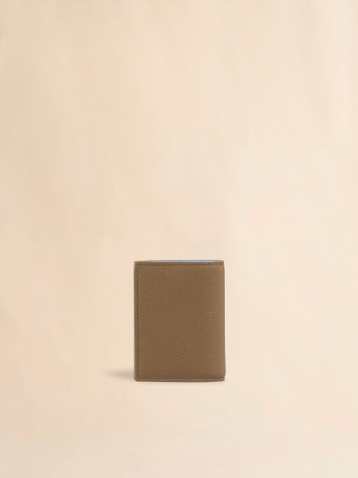 Brown leather bifold wallet with Marni Mending embroidery - Wallets