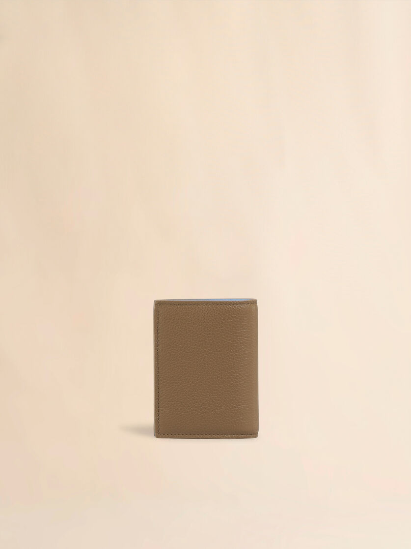 Brown leather bifold wallet with Marni Mending embroidery - Wallets - Image 3