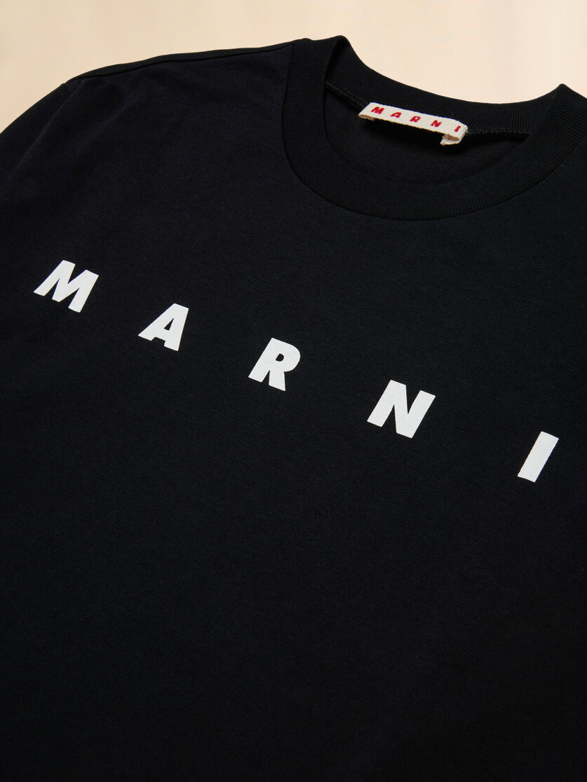 Black cotton long-sleeved T-shirt with Marni print - T-shirts - Image 4