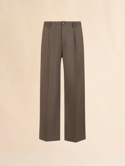 Brown wool trousers with elasticated waistband - Pants