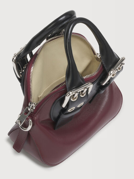 Burgundy and black leather mini Belte Bag - Handbags
