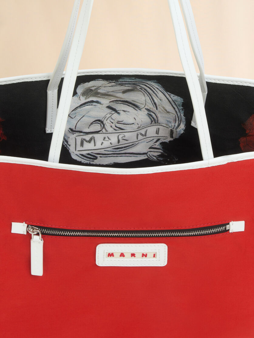 Wendetasche Janus in Schwarz mit rotem und weißem Mercury-Print - Shopper - Image 5