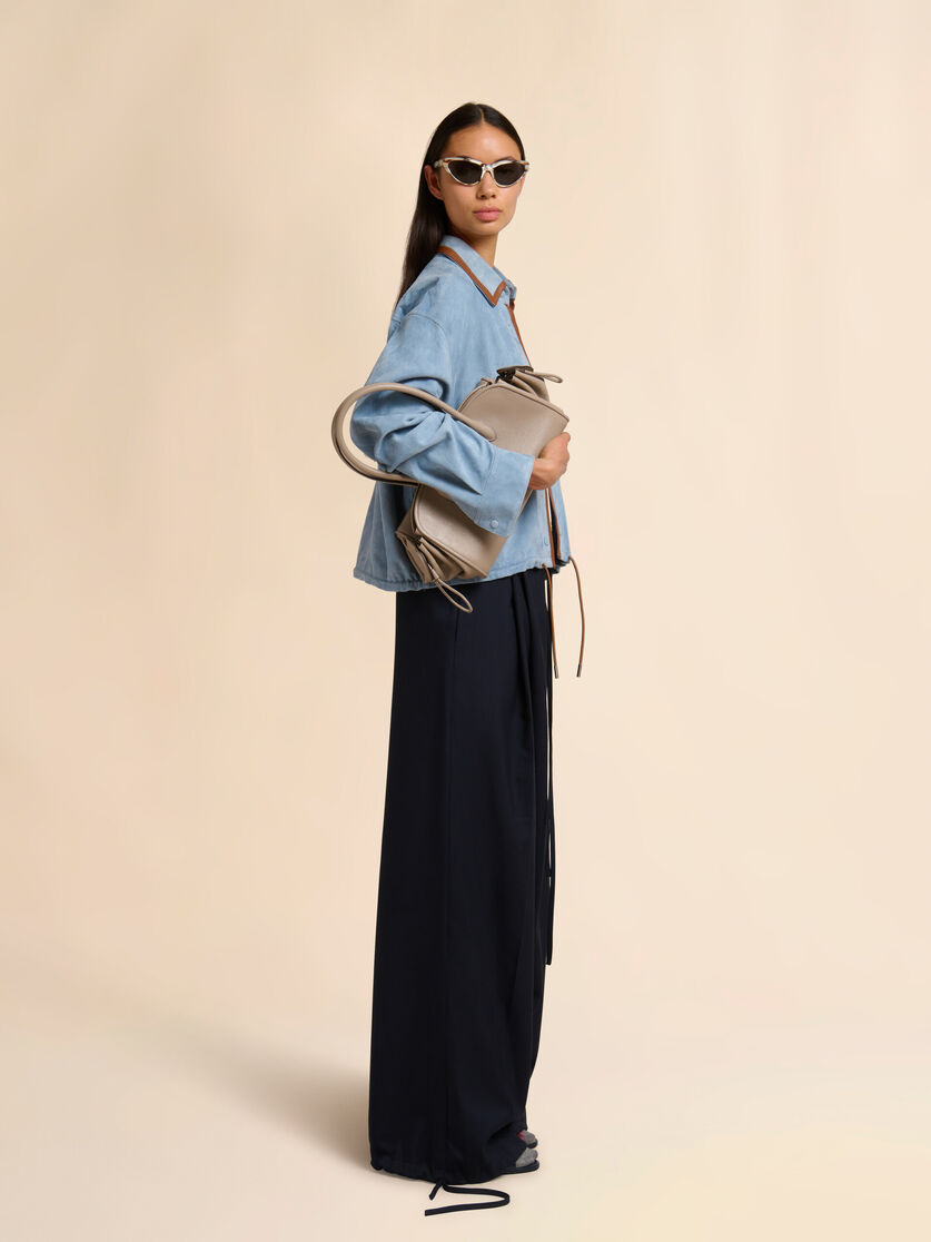 Blue tropical wool drawstring trousers, Image 5