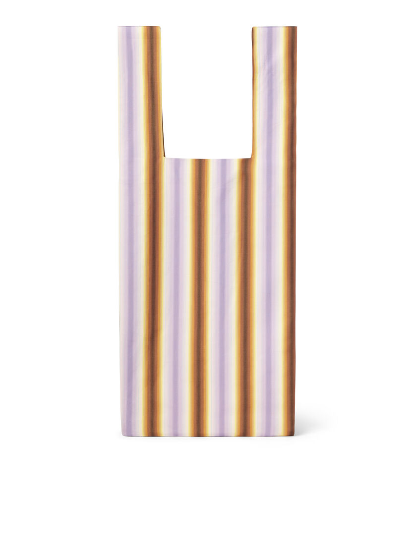 MARNI MARKET cotton shopping bag with pink and orange stripes - Shopping Bags - Image 3