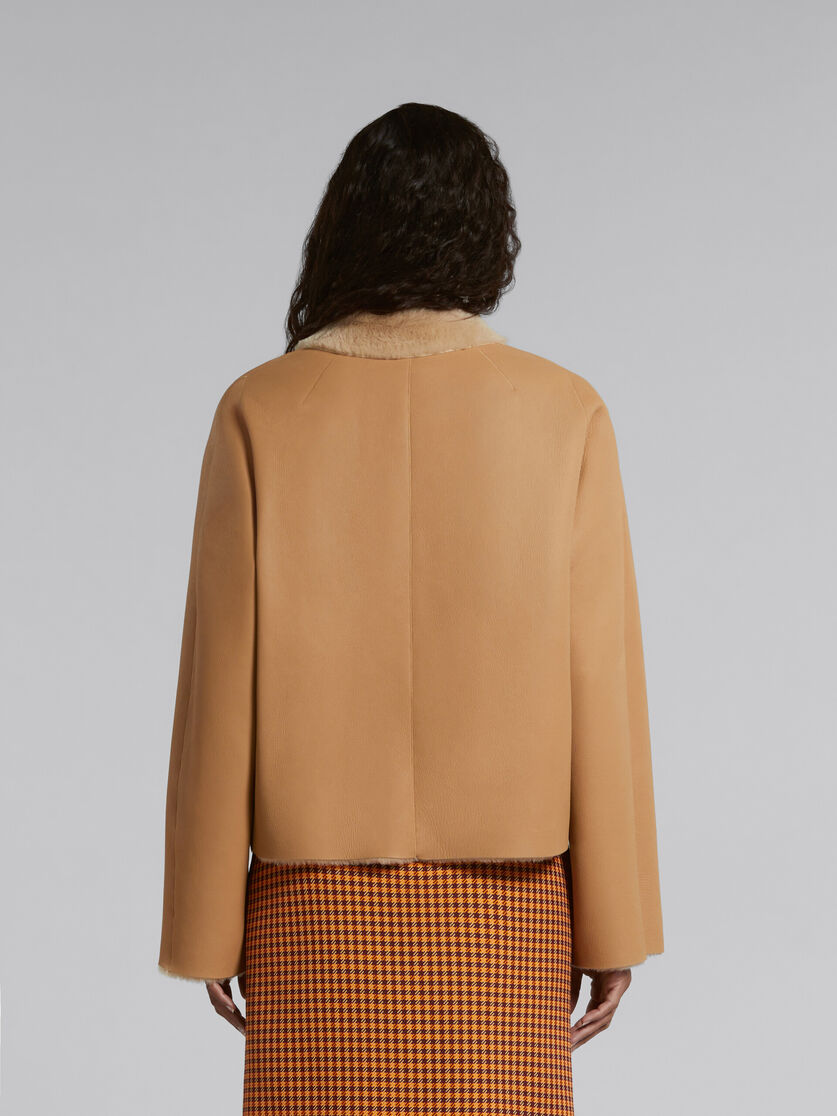 Beige reversible shearling jacket - Jackets - Image 3