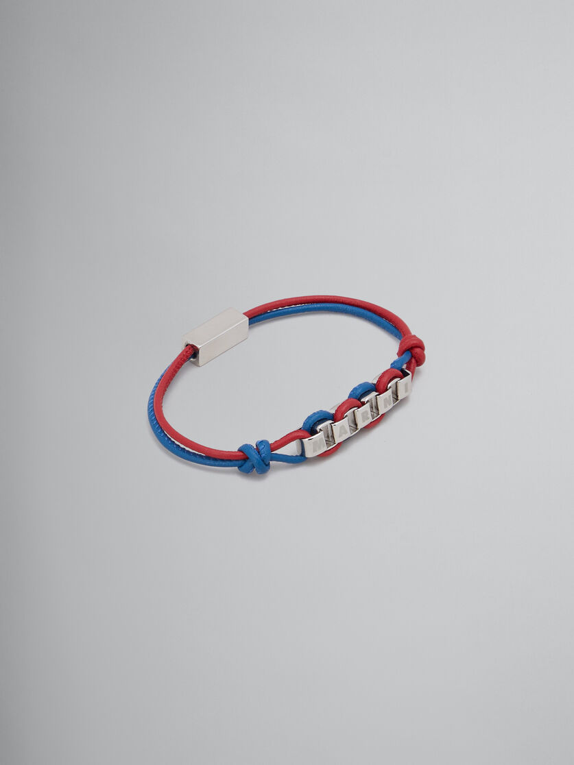 Red and blue leather bracelet with Marni logo - Bracelets - Image 1