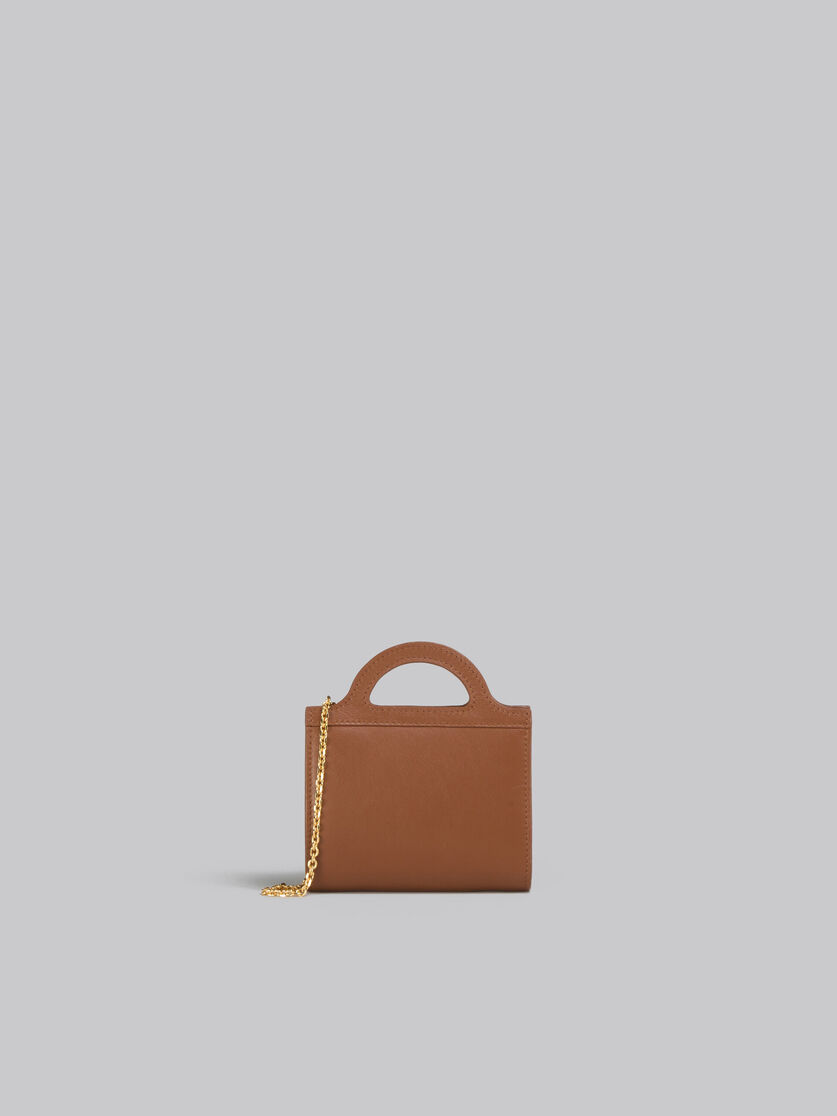 Brown leather Tropicalia wallet with chain strap | Marni