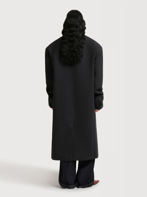 Deep grey tweed oversized coat - Coats
