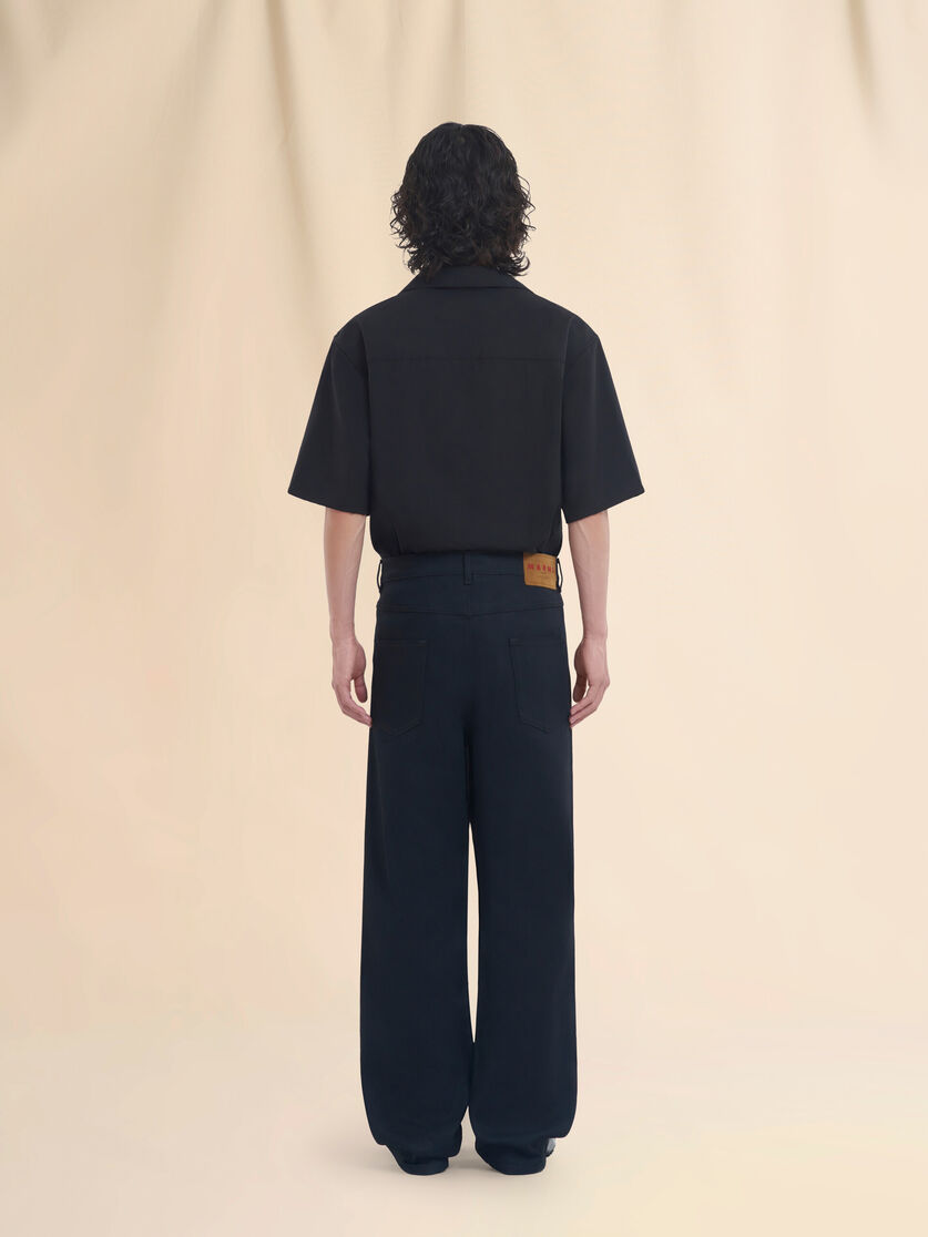 ブラック デニム製 ワイドレッグジーンズ - パンツ - Image 3