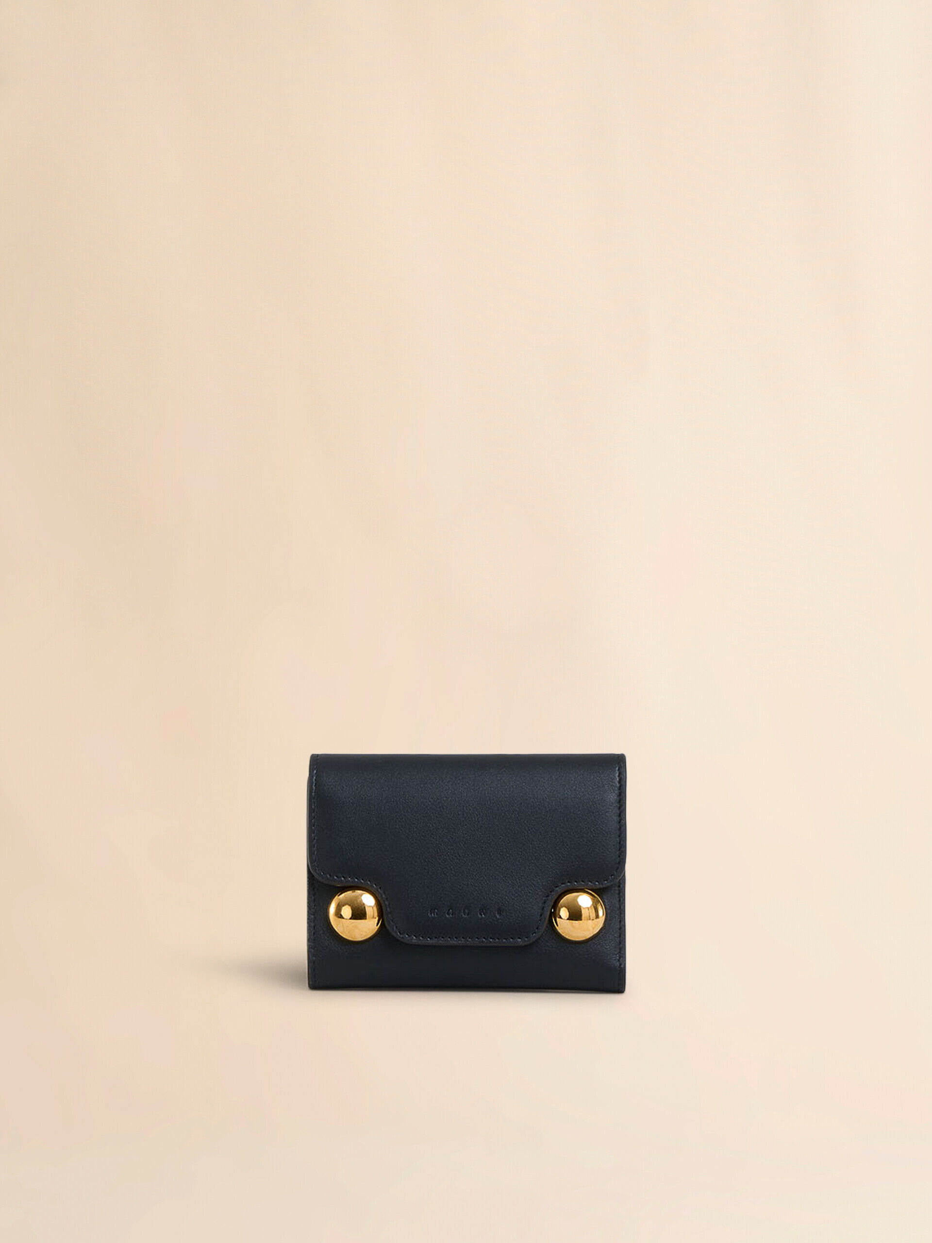 MARNI美品♡三つ折り財布 MARNI 三つ折り刺繍ブルー財布