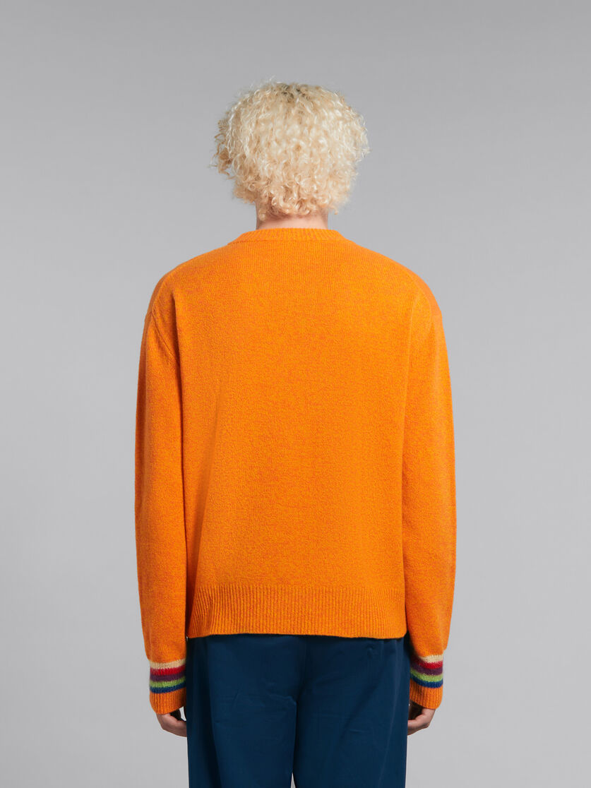 Pullover arancione in lana con motivo drago jacquard - Pullover - Image 3