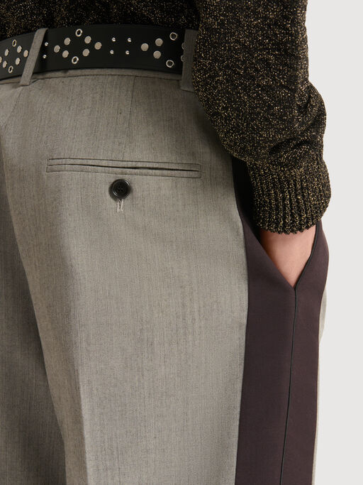 Wool trousers with contrast side bands - Pants