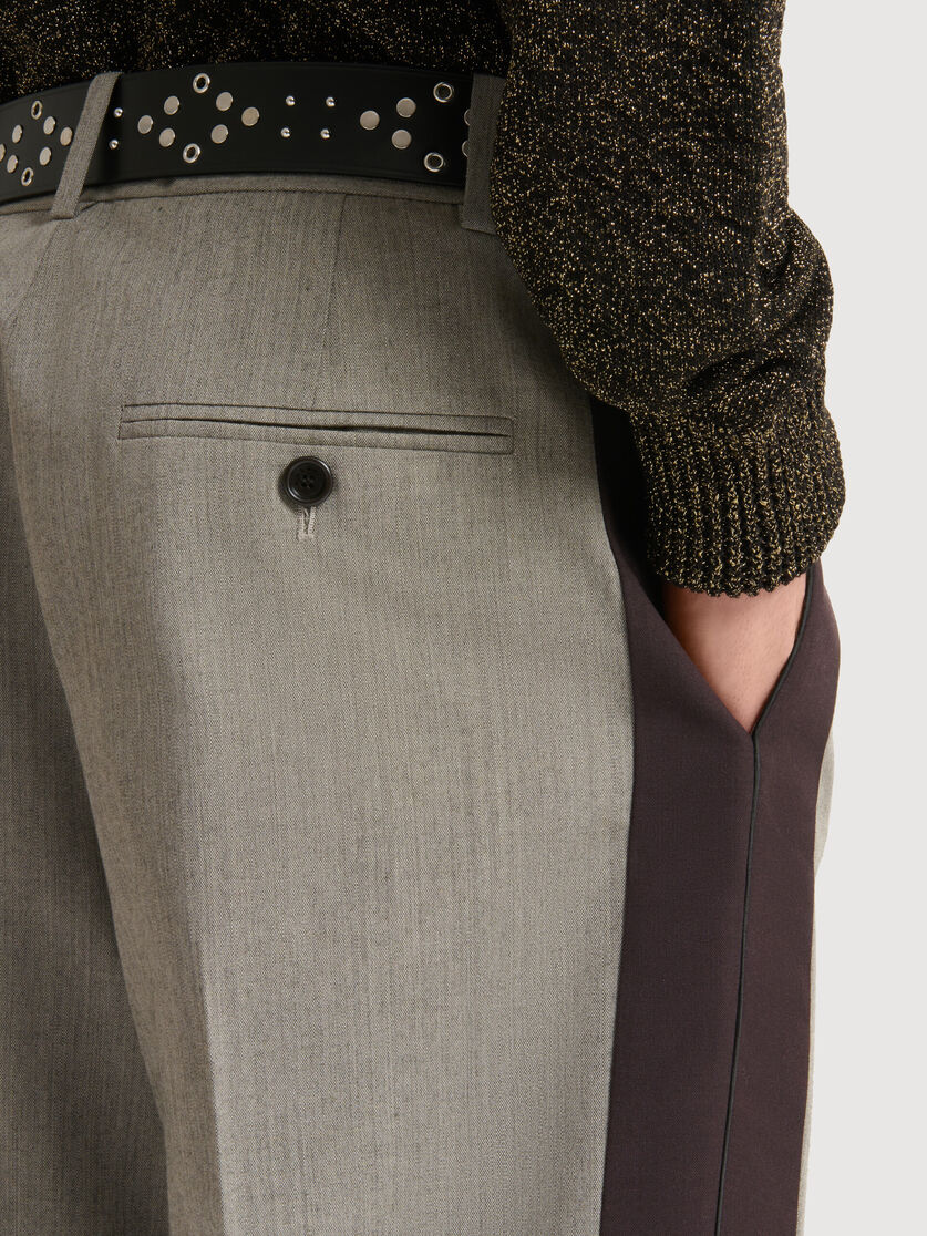 Wool trousers with contrast side bands, Image 5