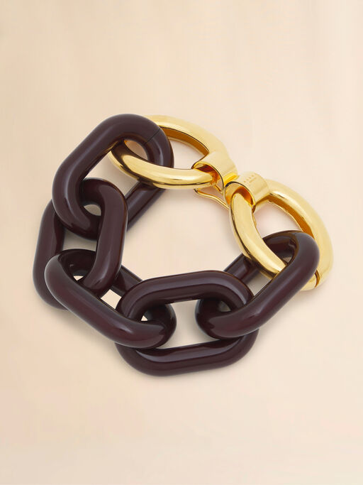 Kettenarmband aus Kunstharz in Braun - Armbänder
